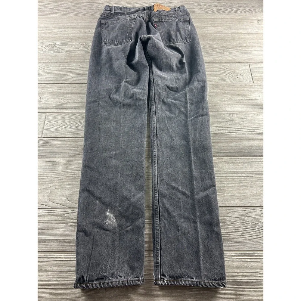 VTG USA Levis Jeans Mens 31x34 Black Denim Regular Straight Grunge Button Fly